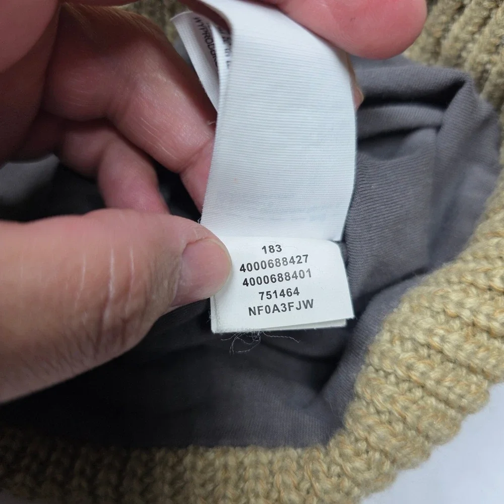 The North Face Heritage Beanie Hat Tan Ribbed Knit Cuffed OS F751464
